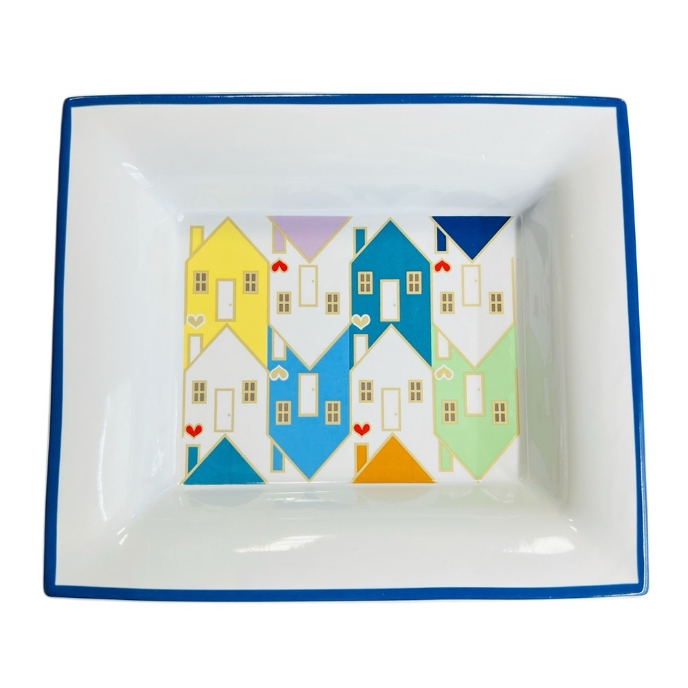Pottery Barn Habitat For Humanity House Pattern Rectangular Decorative Dish